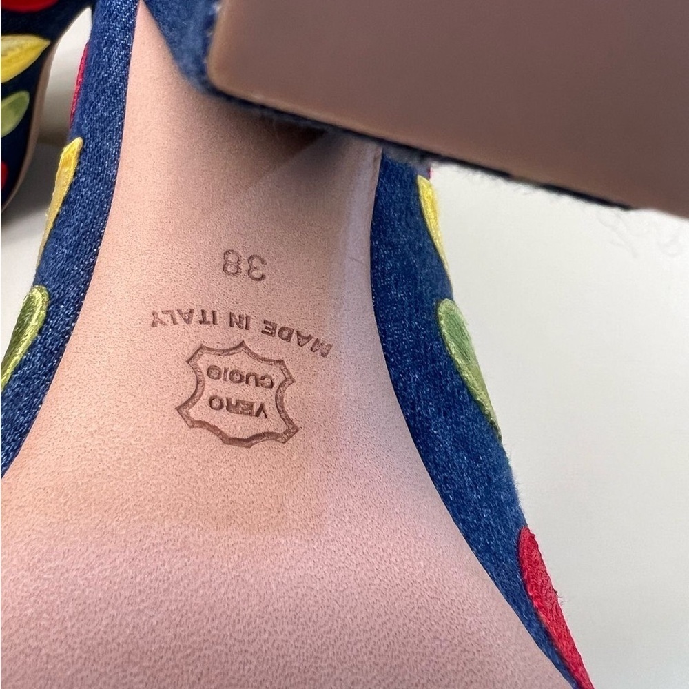 Embroidered Denim Heels with Fruit Accents for your perfect Italian Vacation - Picture 5 of 10